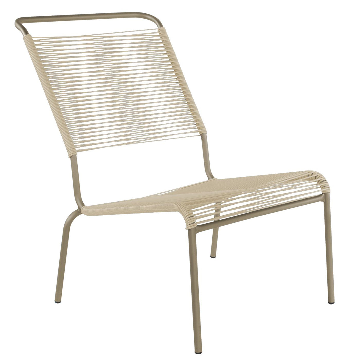 Schaffner Säntis Chaise basse haut dossier Spaghetti Champagne 85 Sable pastel 15