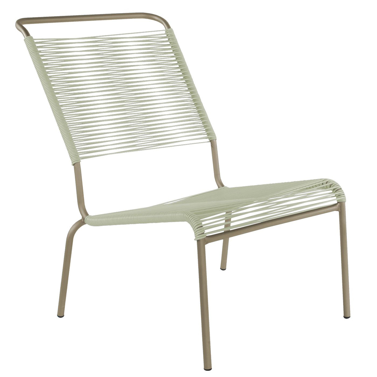 Schaffner Säntis Chaise basse haut dossier Spaghetti Champagne 85 Vert pastel 64