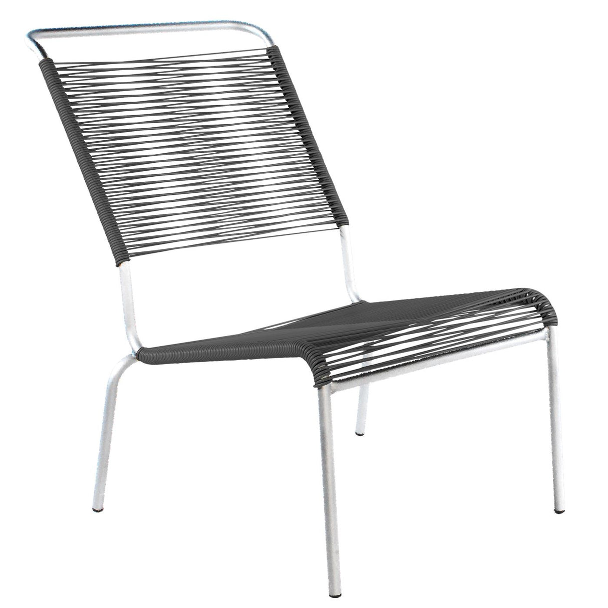 Schaffner Säntis Chaise basse haut dossier Spaghetti Galvanisé à chaud 02 Anthracite 77