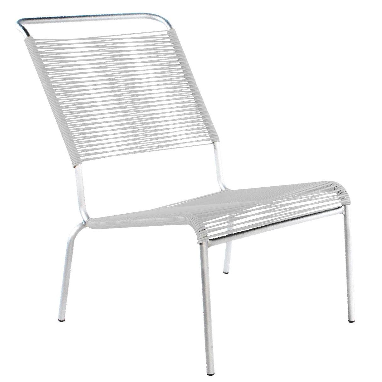 Schaffner Säntis Chaise basse haut dossier Spaghetti Galvanisé à chaud 02 Blanc 90