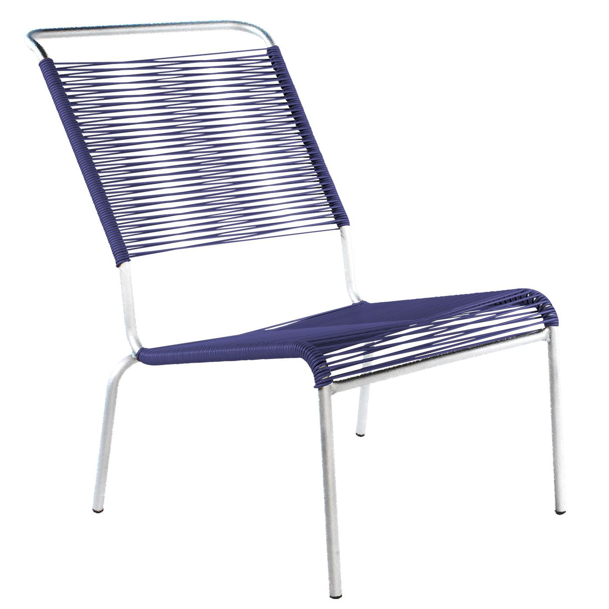 Schaffner Säntis Chaise basse haut dossier Spaghetti Galvanisé à chaud 02 Bleu 53