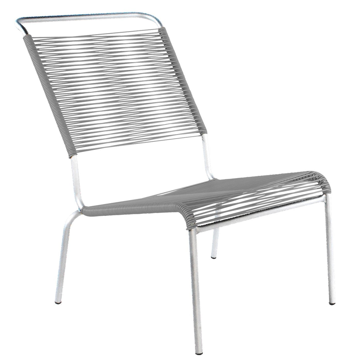 Schaffner Säntis Chaise basse haut dossier Spaghetti Galvanisé à chaud 02 Gris Argent 78