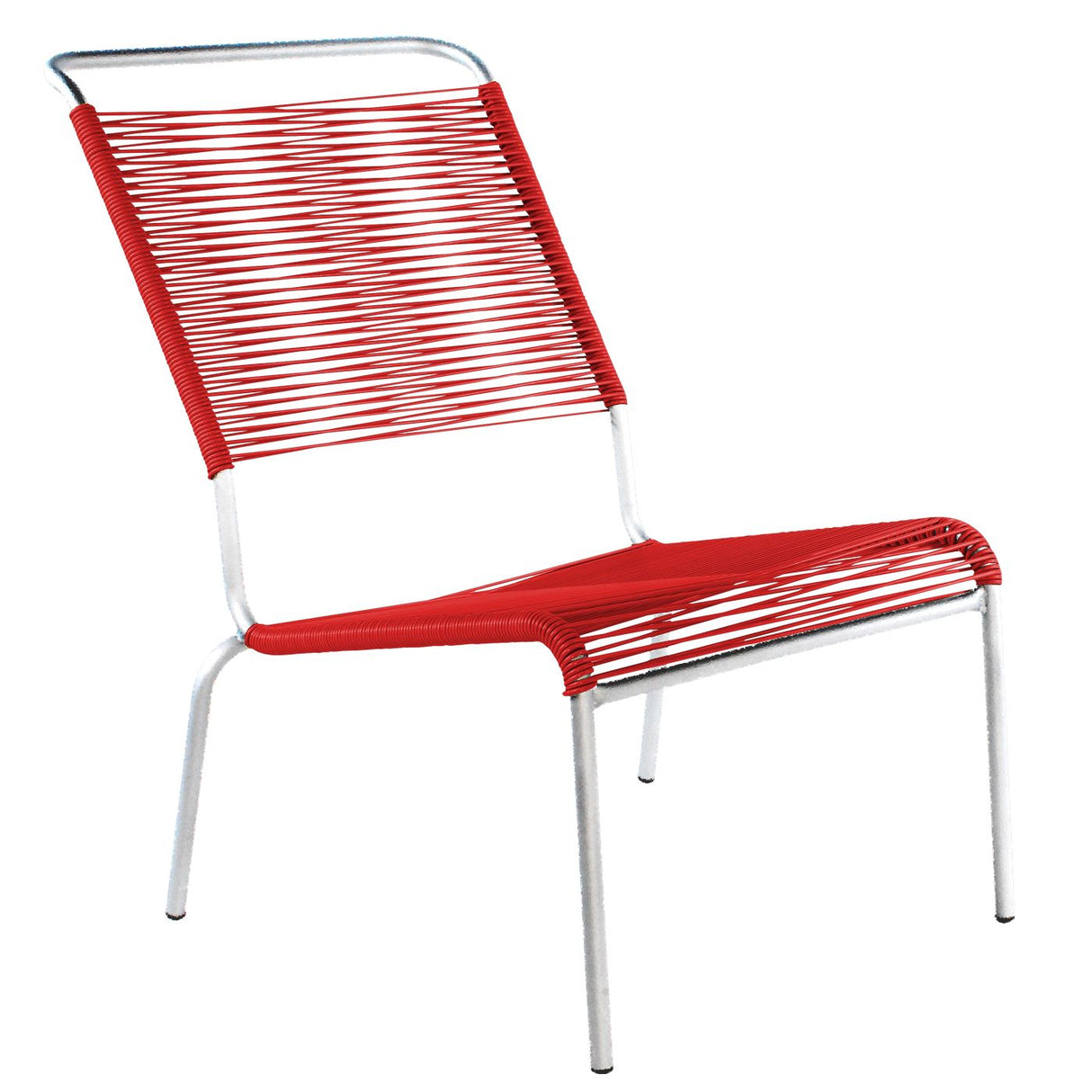 Schaffner Säntis Chaise basse haut dossier Spaghetti Galvanisé à chaud 02 Rouge 30