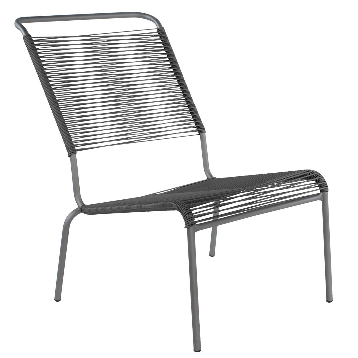 Schaffner Säntis Chaise basse haut dossier Spaghetti Graphite 73 Anthracite 77