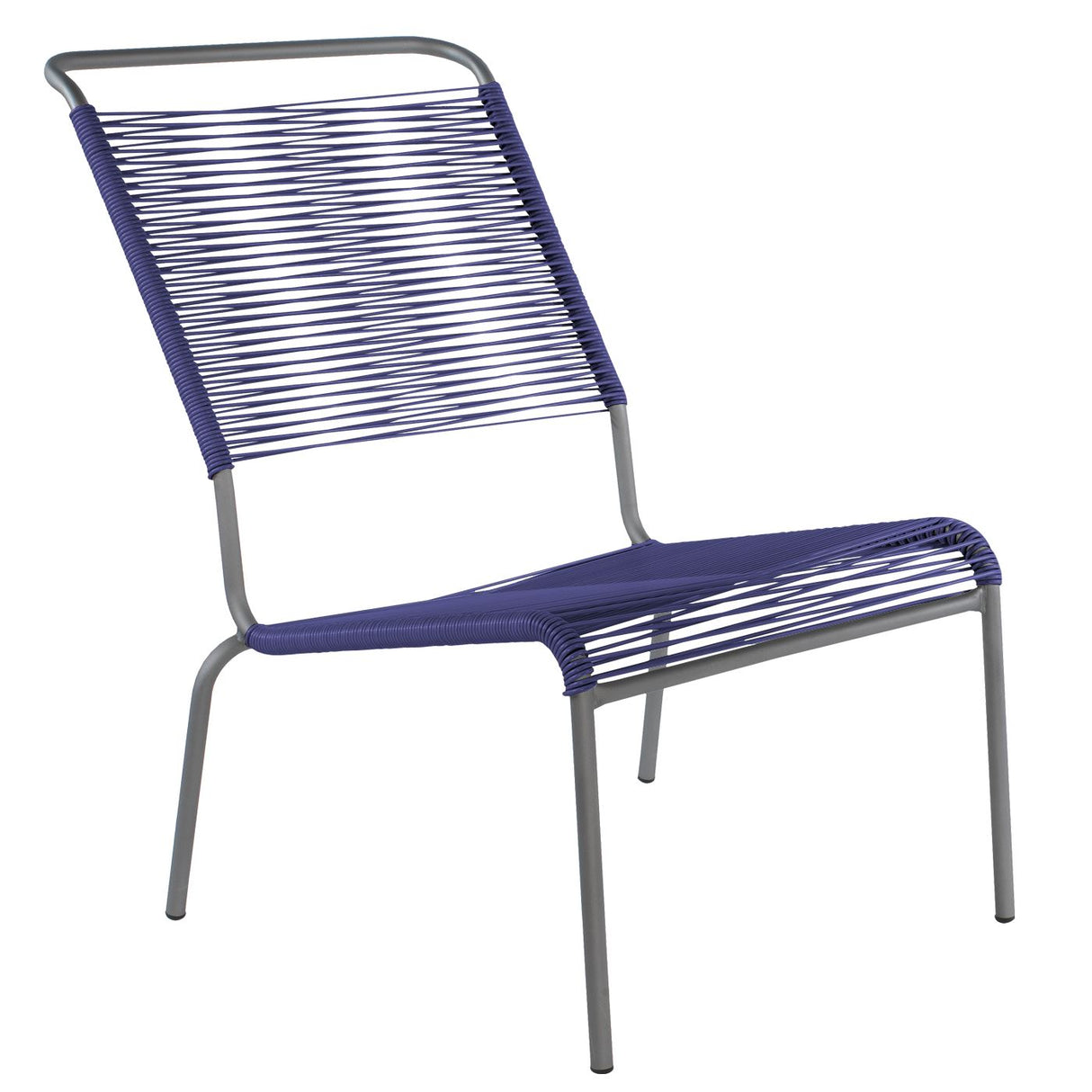 Schaffner Säntis Chaise basse haut dossier Spaghetti Graphite 73 Bleu 53
