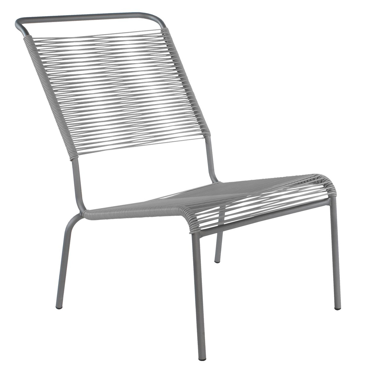 Schaffner Säntis Chaise basse haut dossier Spaghetti Graphite 73 Gris Argent 78