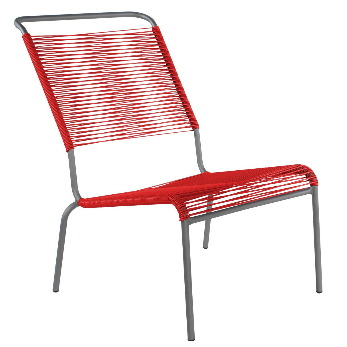 Schaffner Säntis Chaise basse haut dossier Spaghetti Graphite 73 Rouge 30
