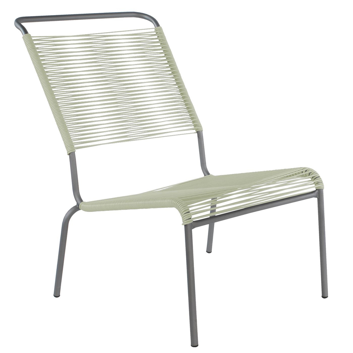 Schaffner Säntis Chaise basse haut dossier Spaghetti Graphite 73 Vert pastel 64
