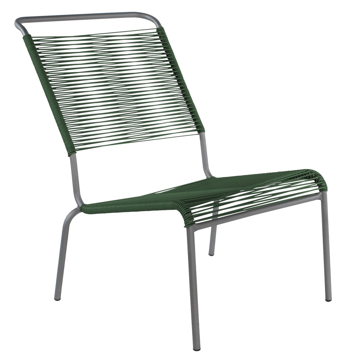 Schaffner Säntis Chaise basse haut dossier Spaghetti Graphite 73 Vert Sapin 66