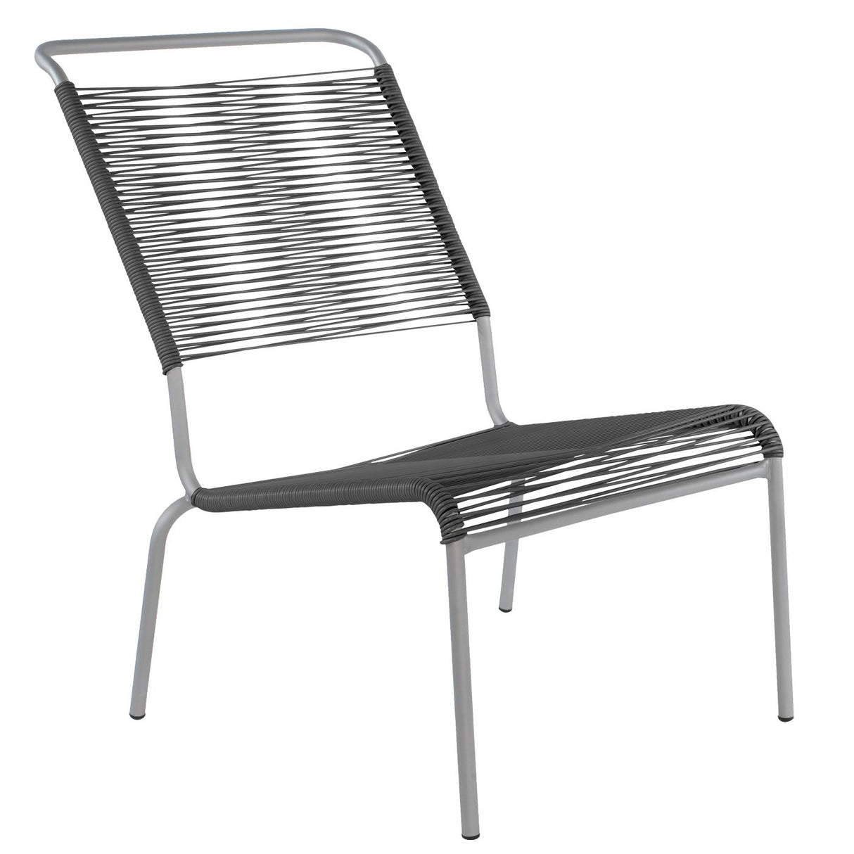 Schaffner Säntis Chaise basse haut dossier Spaghetti Gris Argent 78 Anthracite 77