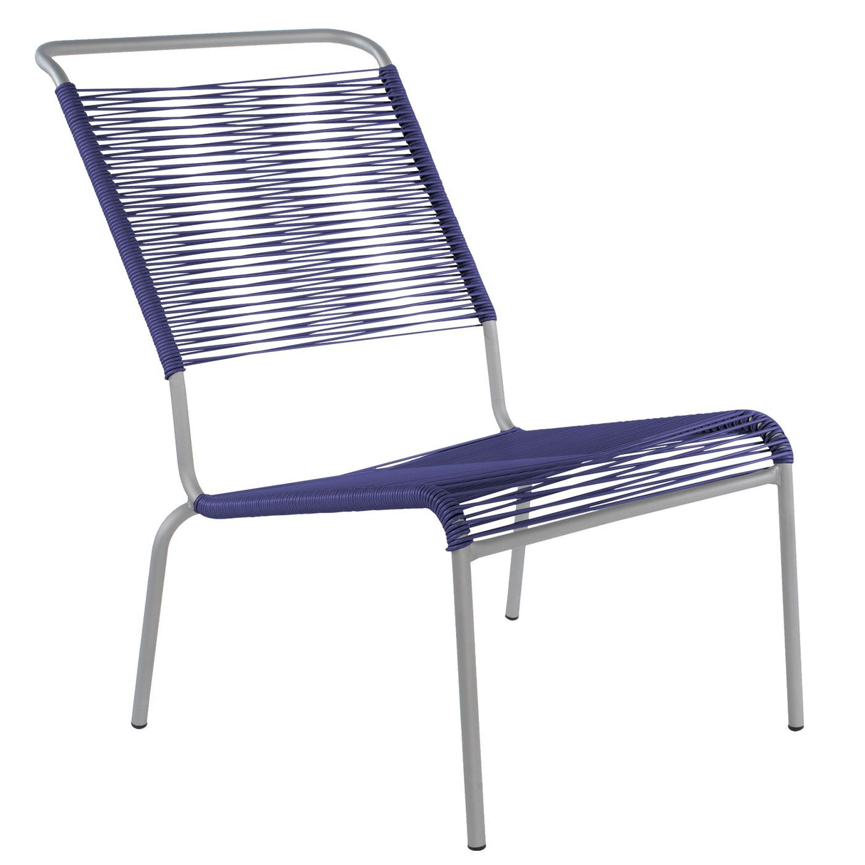 Schaffner Säntis Chaise basse haut dossier Spaghetti Gris Argent 78 Bleu 53