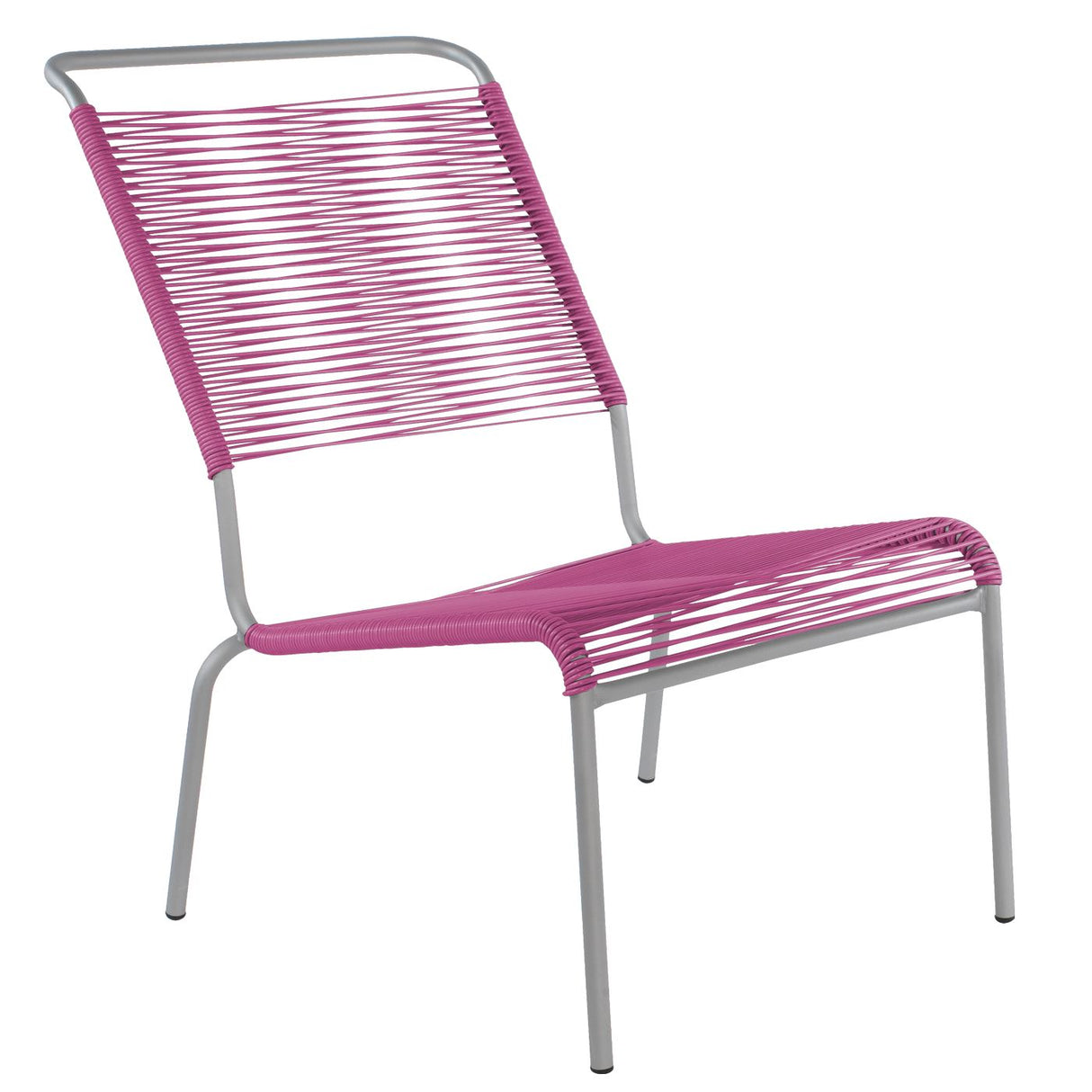 Schaffner Säntis Chaise basse haut dossier Spaghetti Gris Argent 78 Rose 41