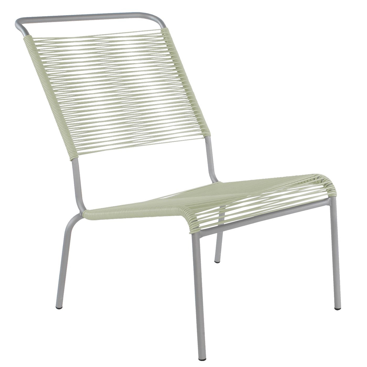 Schaffner Säntis Chaise basse haut dossier Spaghetti Gris Argent 78 Vert pastel 64
