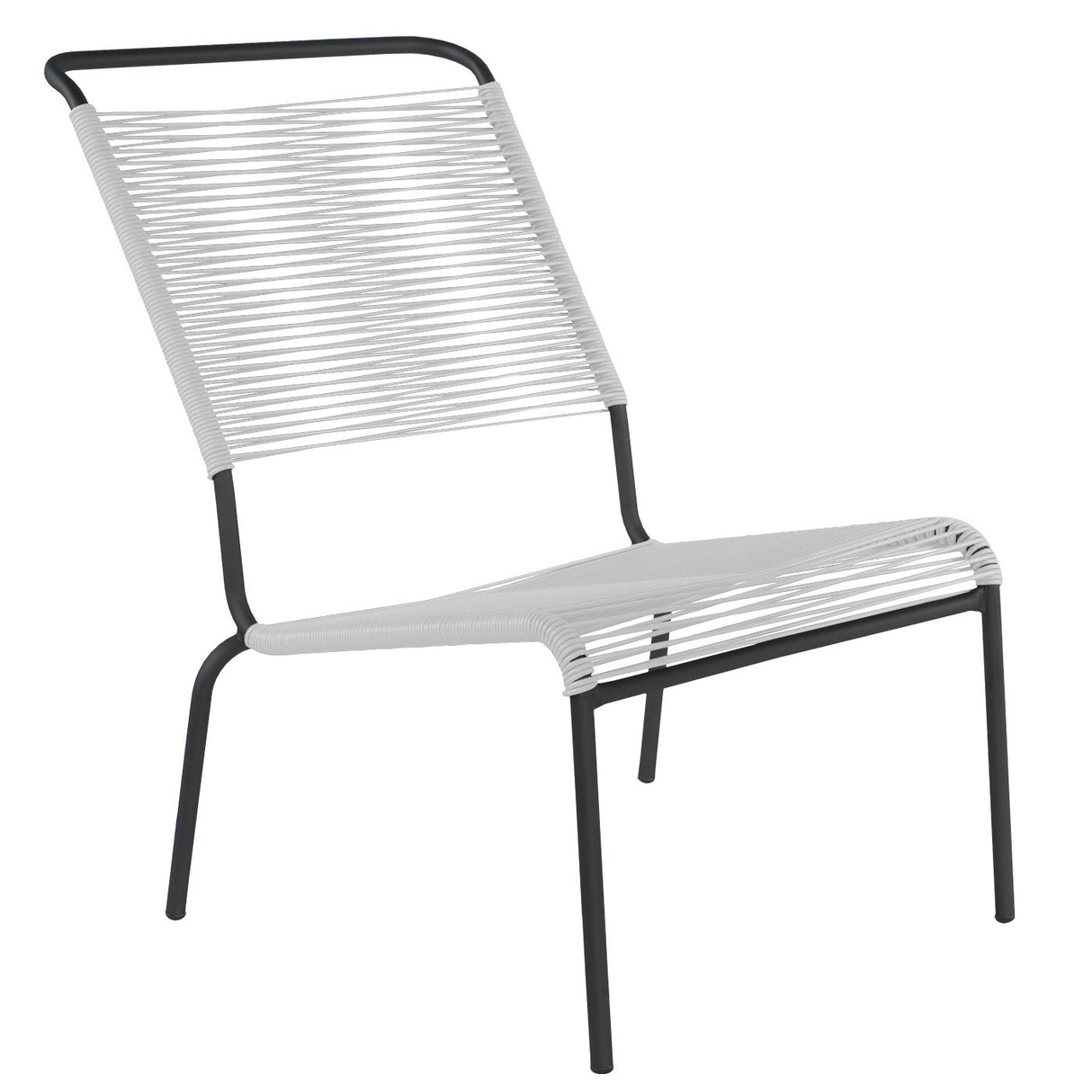 Schaffner Säntis Chaise basse haut dossier Spaghetti Noir 91 Blanc 90