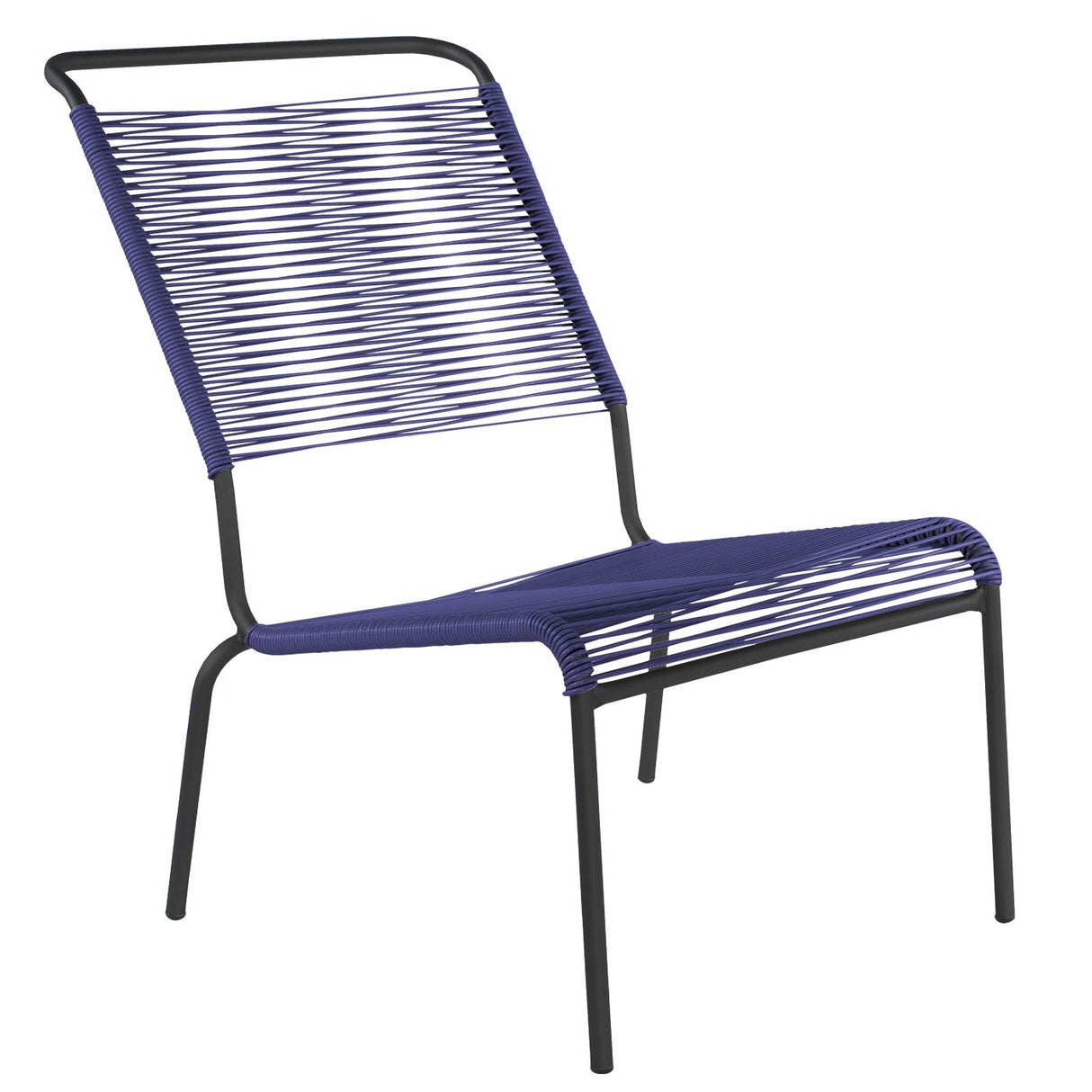 Schaffner Säntis Chaise basse haut dossier Spaghetti Noir 91 Bleu 53