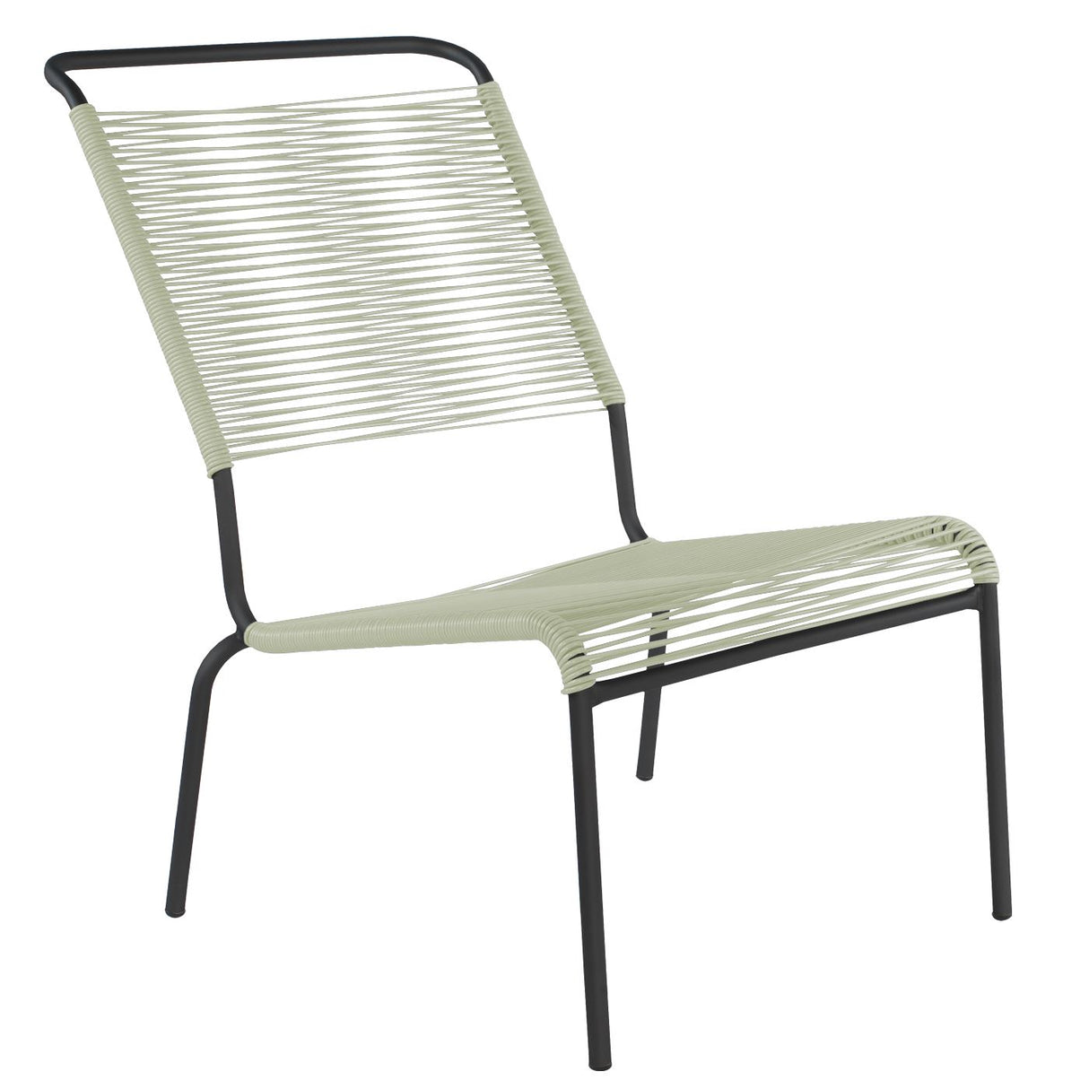 Schaffner Säntis Chaise basse haut dossier Spaghetti Noir 91 Vert pastel 64