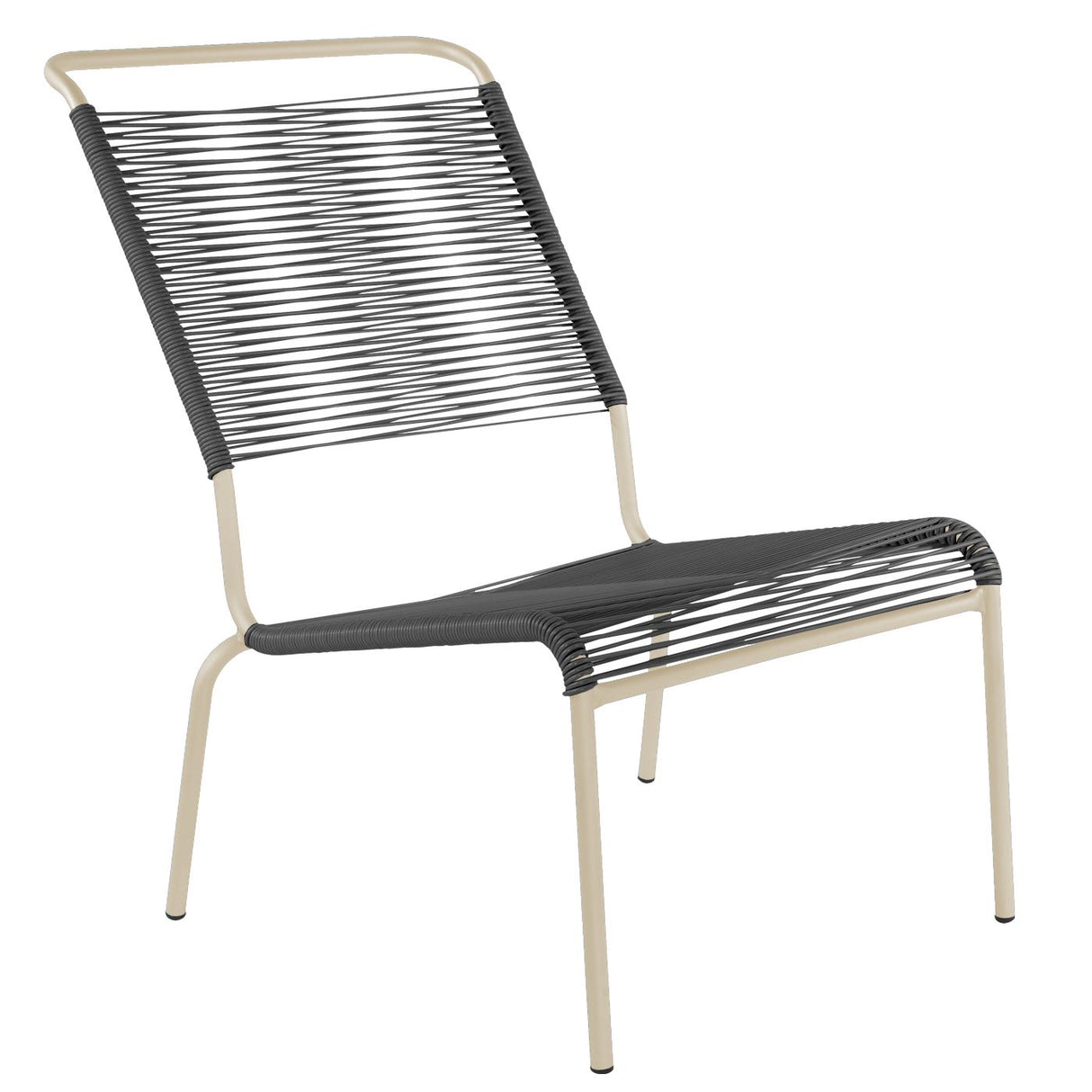Schaffner Säntis Chaise basse haut dossier Spaghetti Sable Pastel 15 Anthracite 77