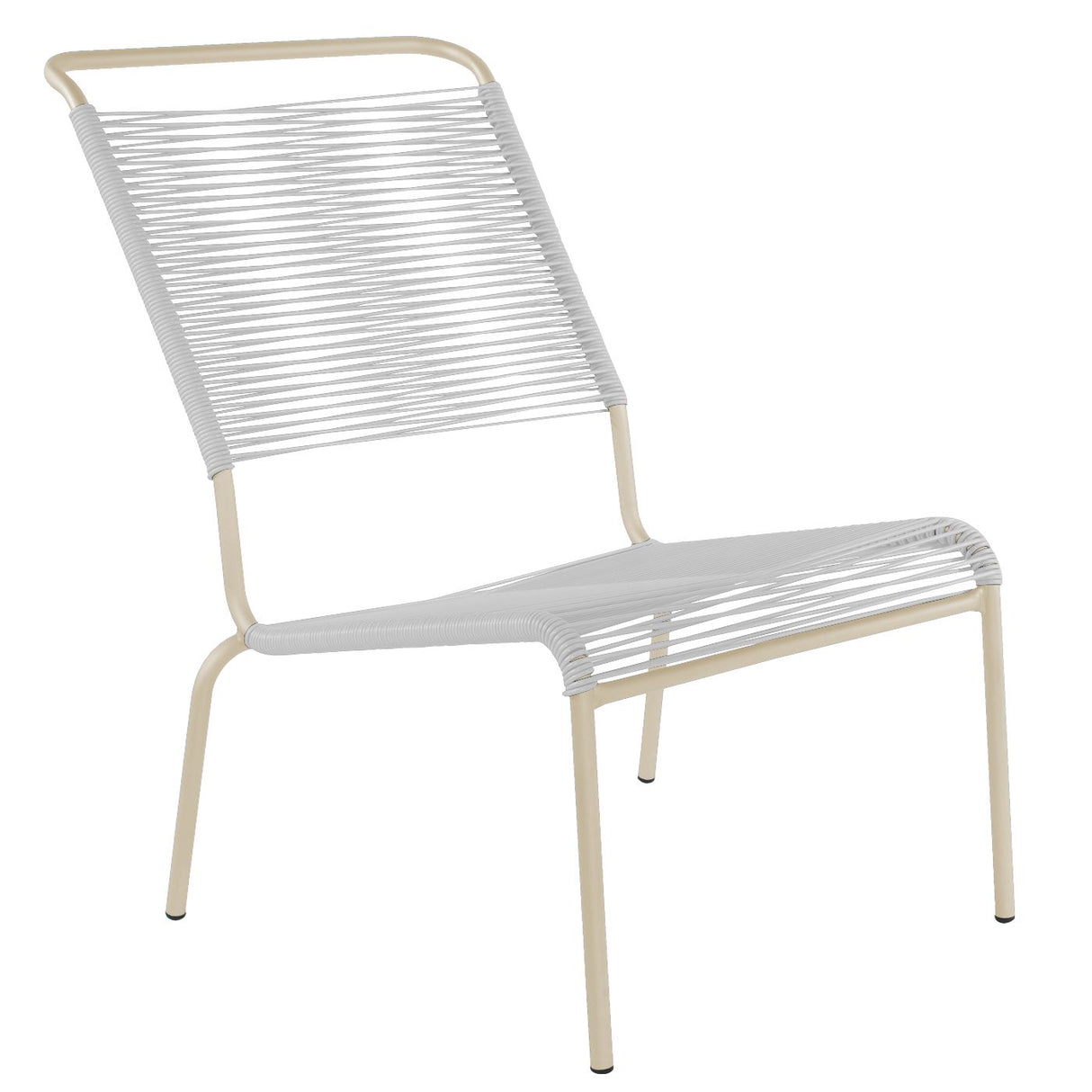Schaffner Säntis Chaise basse haut dossier Spaghetti Sable Pastel 15 Blanc 90