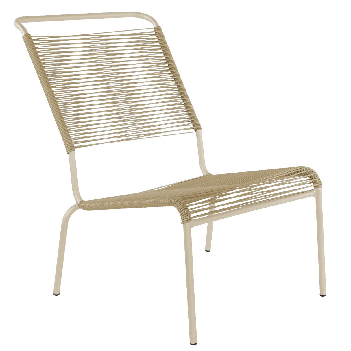 Schaffner Säntis Chaise basse haut dossier Spaghetti Sable Pastel 15 Marron Pastel 83