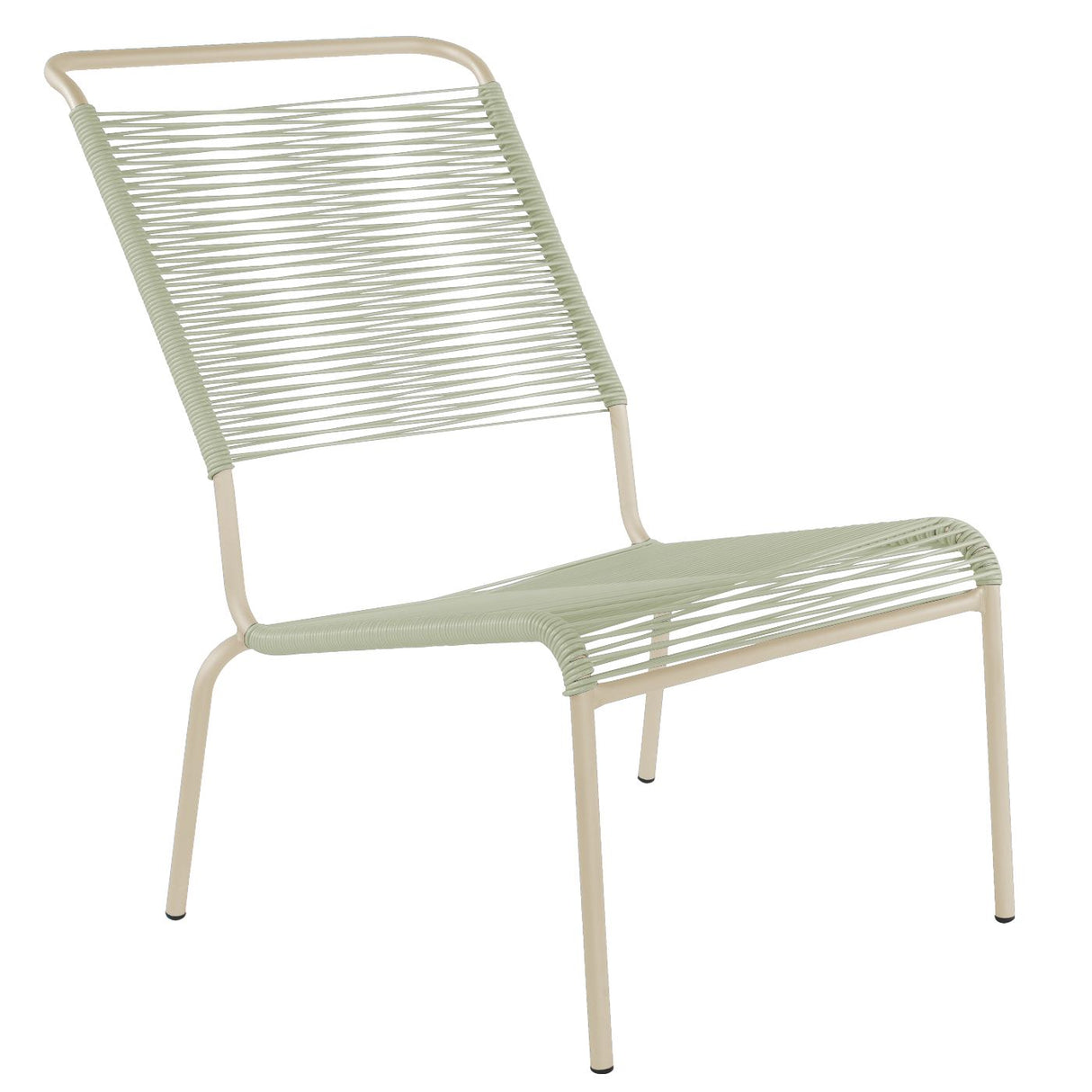 Schaffner Säntis Chaise basse haut dossier Spaghetti Sable Pastel 15 Vert pastel 64