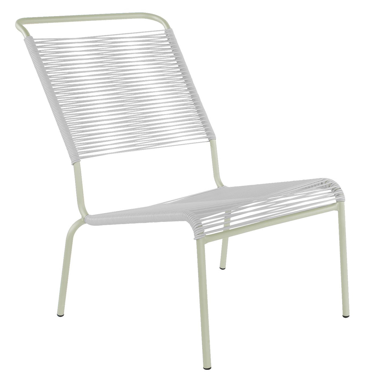 Schaffner Säntis Chaise basse haut dossier Spaghetti Vert Pastel 64 Blanc 90