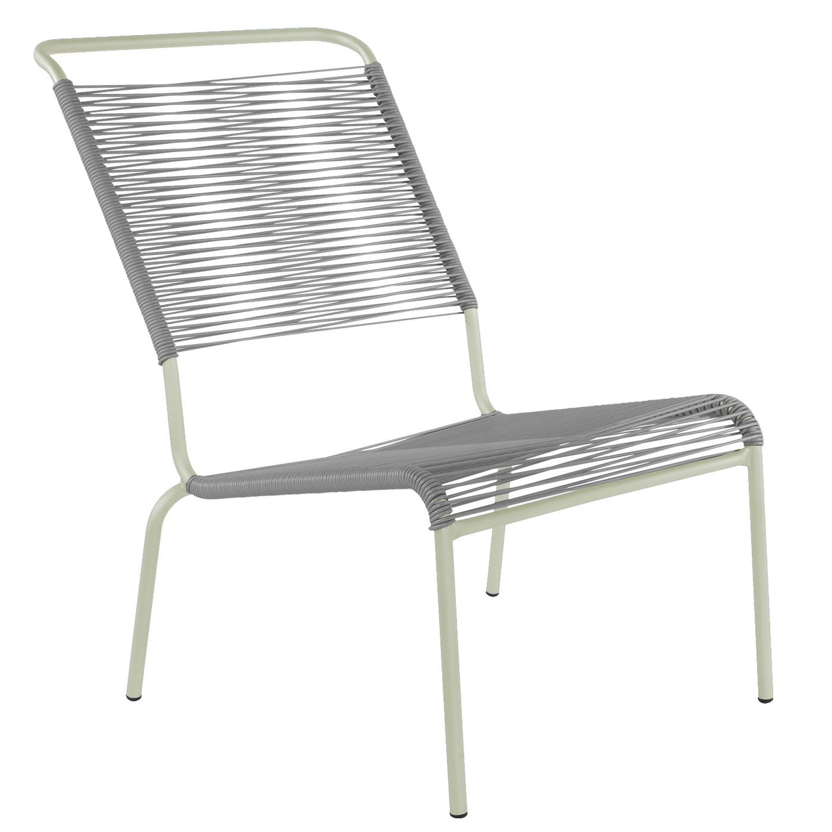 Schaffner Säntis Chaise basse haut dossier Spaghetti Vert Pastel 64 Gris Argent 78