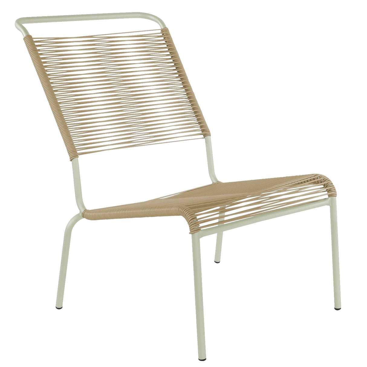 Schaffner Säntis Chaise basse haut dossier Spaghetti Vert Pastel 64 Marron Pastel 83