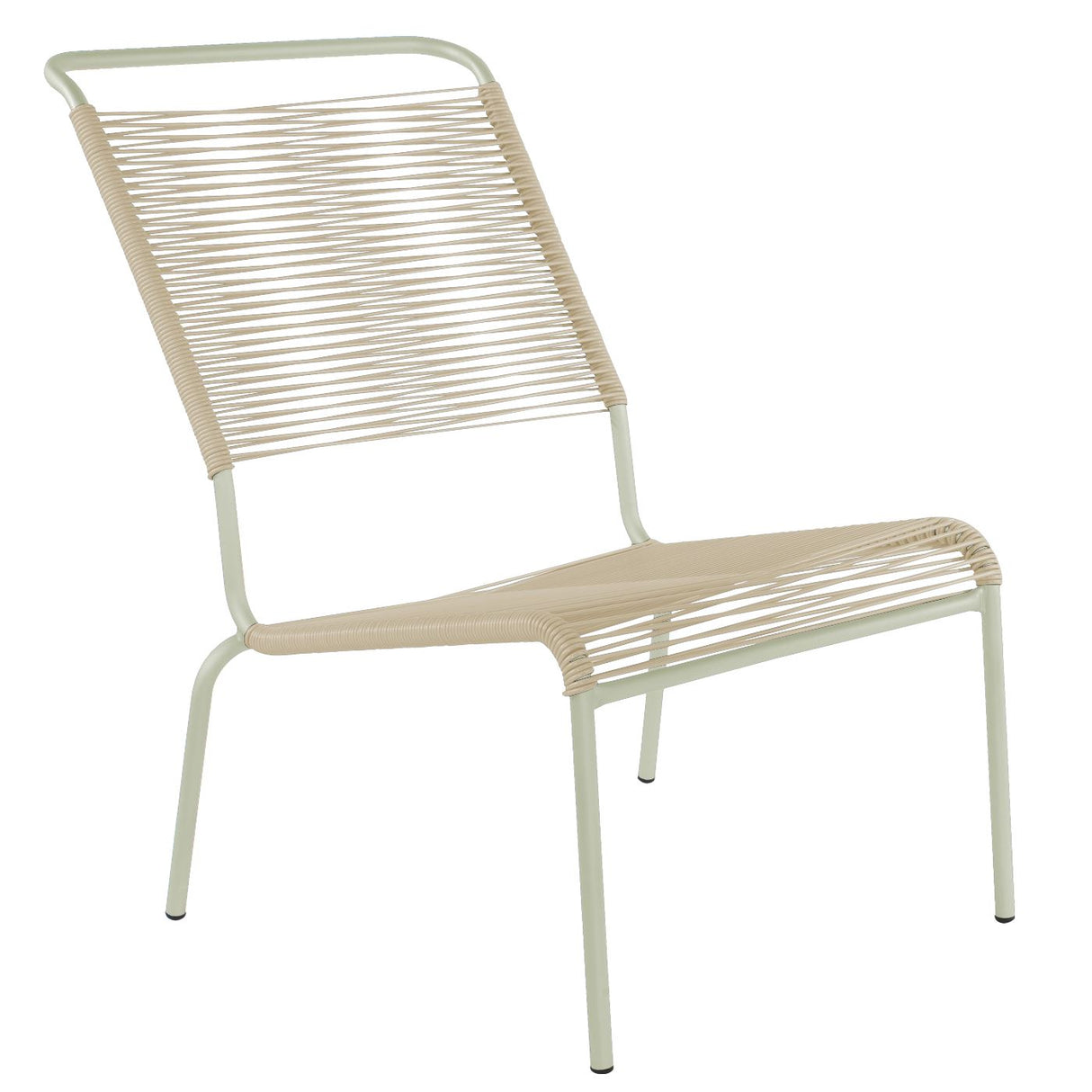 Schaffner Säntis Chaise basse haut dossier Spaghetti Vert Pastel 64 Sable pastel 15