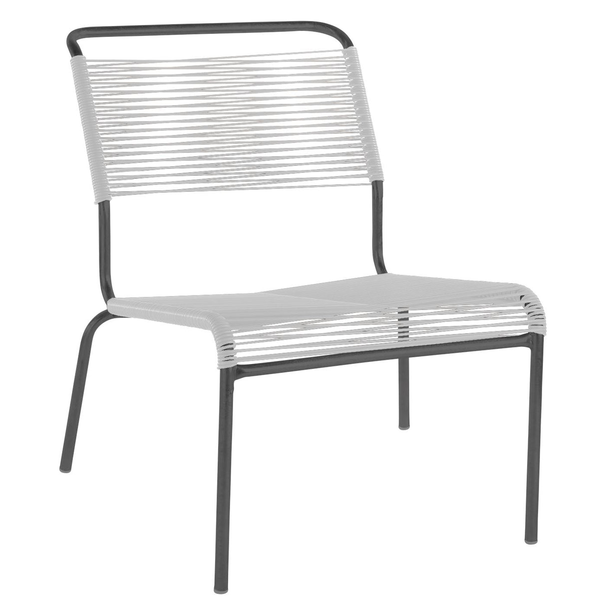 Schaffner Säntis Chaise basse Spaghetti Anthracite 77 Blanc 90