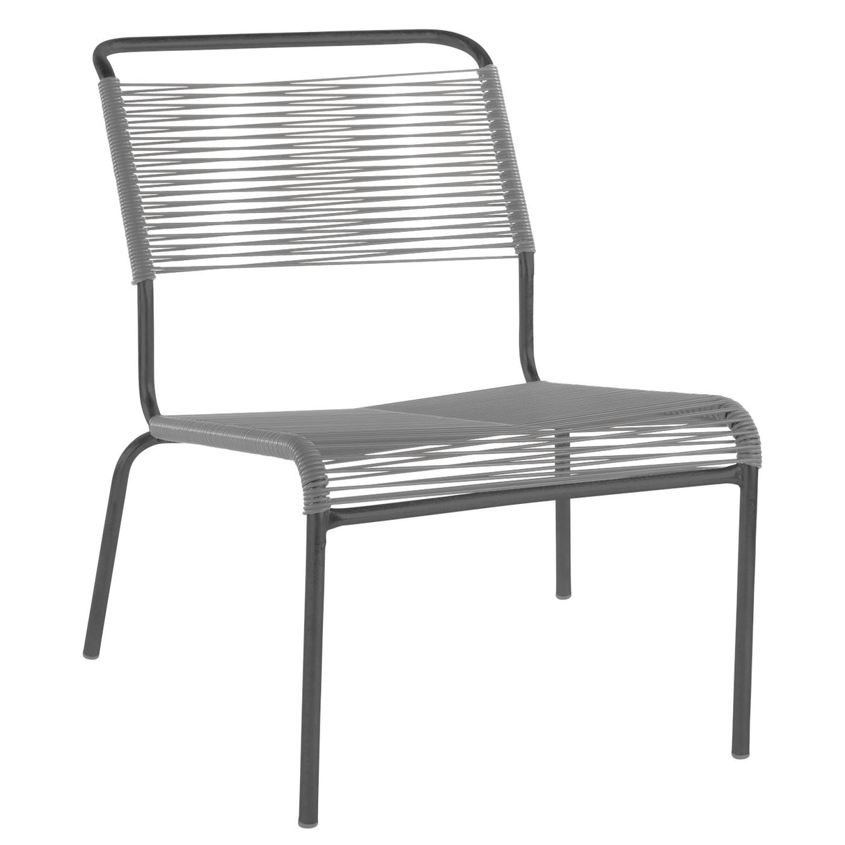 Schaffner Säntis Chaise basse Spaghetti Anthracite 77 Gris Argent 78