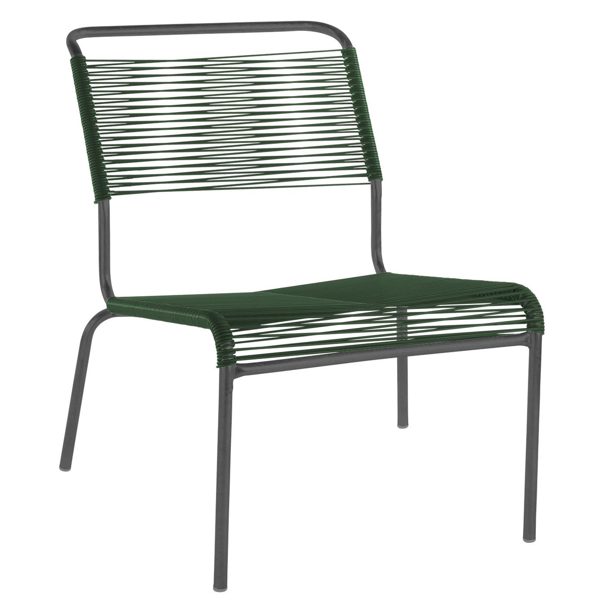 Schaffner Säntis Chaise basse Spaghetti Anthracite 77 Vert Sapin 66