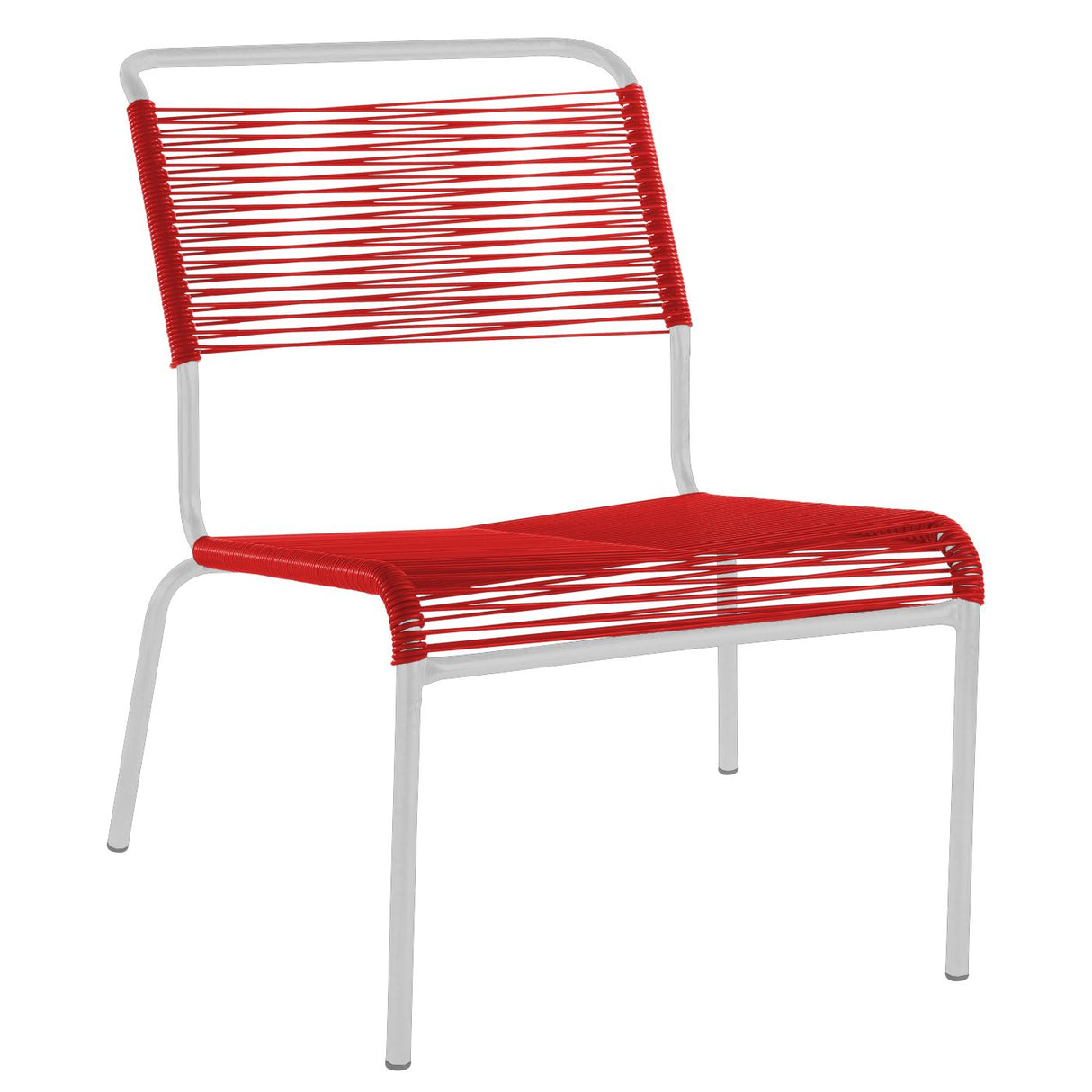 Schaffner Säntis Chaise basse Spaghetti Blanc 90 Rouge 30