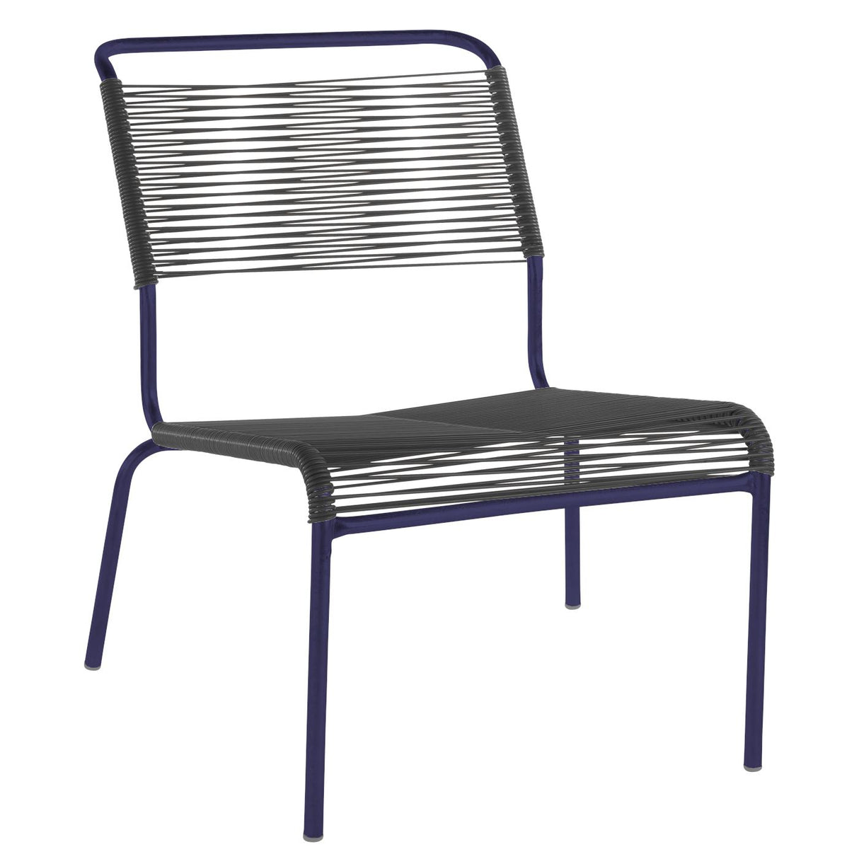 Schaffner Säntis Chaise basse Spaghetti Bleu 53 Anthracite 77