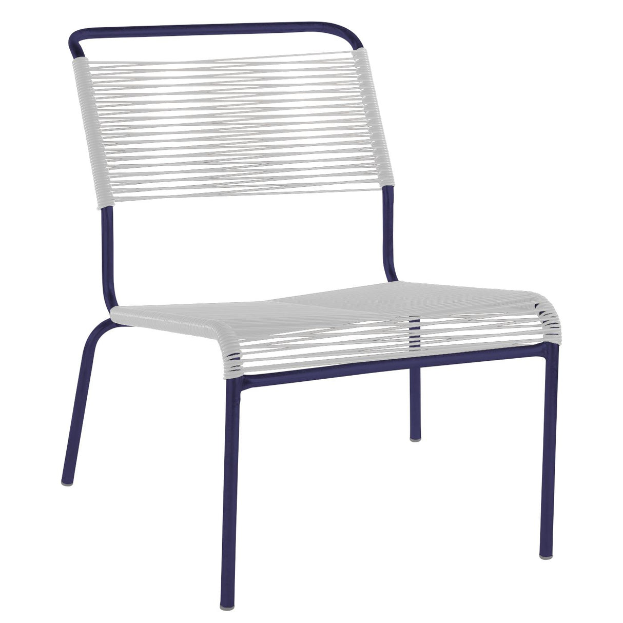 Schaffner Säntis Chaise basse Spaghetti Bleu 53 Blanc 90