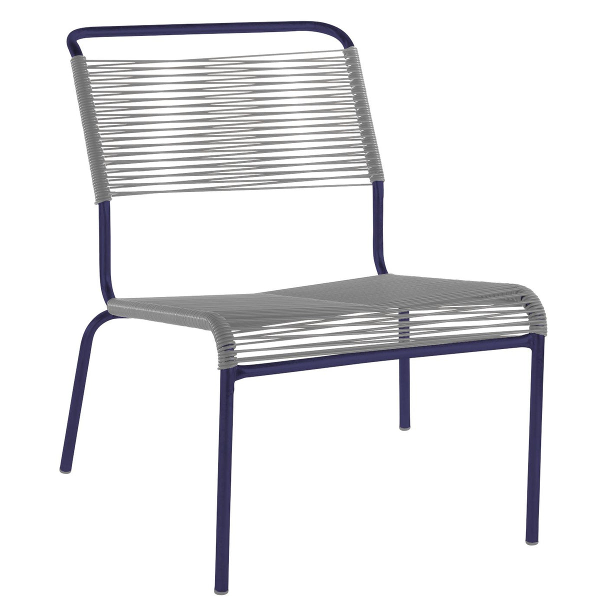 Schaffner Säntis Chaise basse Spaghetti Bleu 53 Gris Argent 78