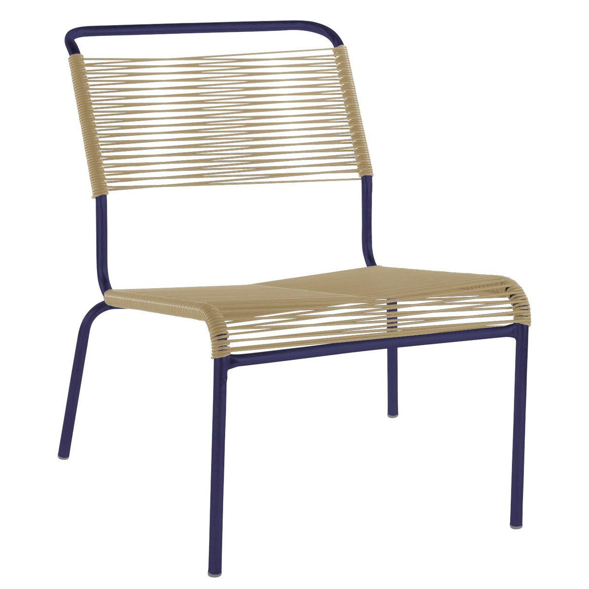 Schaffner Säntis Chaise basse Spaghetti Bleu 53 Marron Pastel 83