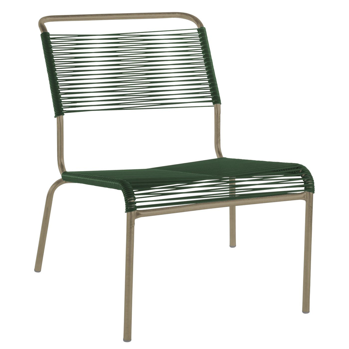 Schaffner Säntis Chaise basse Spaghetti Champagne 85 Vert Sapin 66