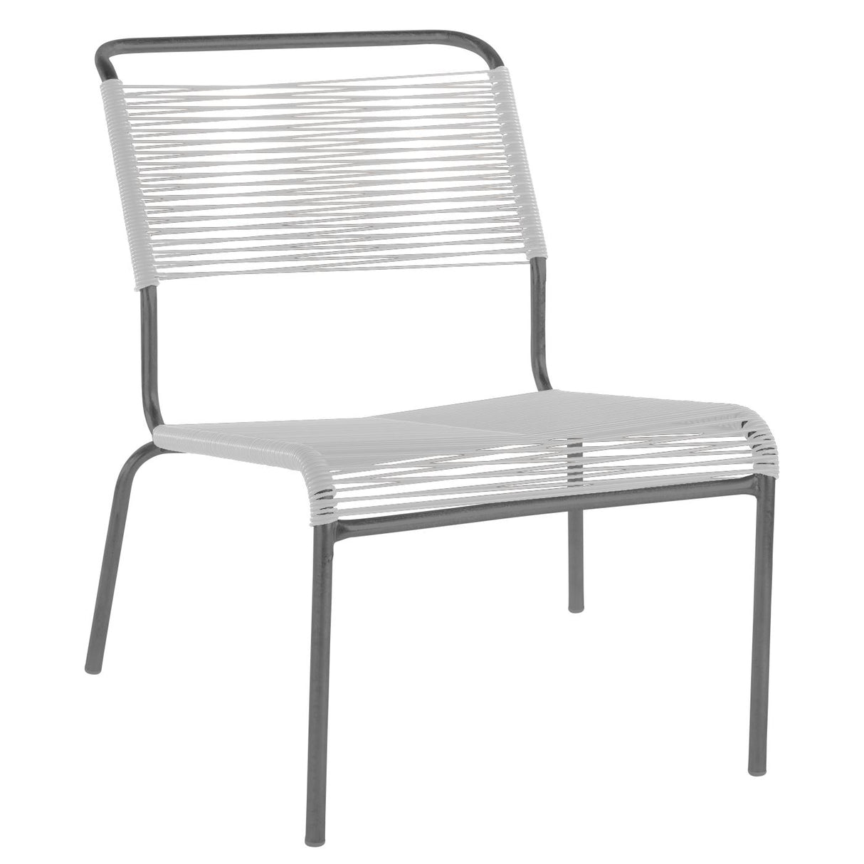 Schaffner Säntis Chaise basse Spaghetti Graphite 73 Blanc 90