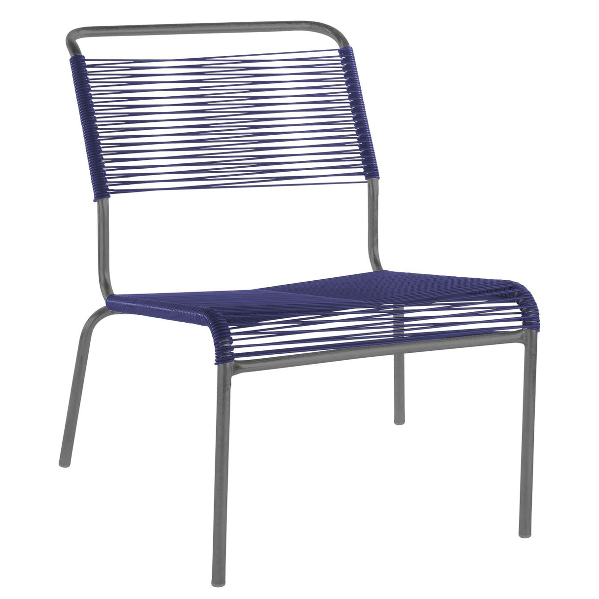 Schaffner Säntis Chaise basse Spaghetti Graphite 73 Bleu 53