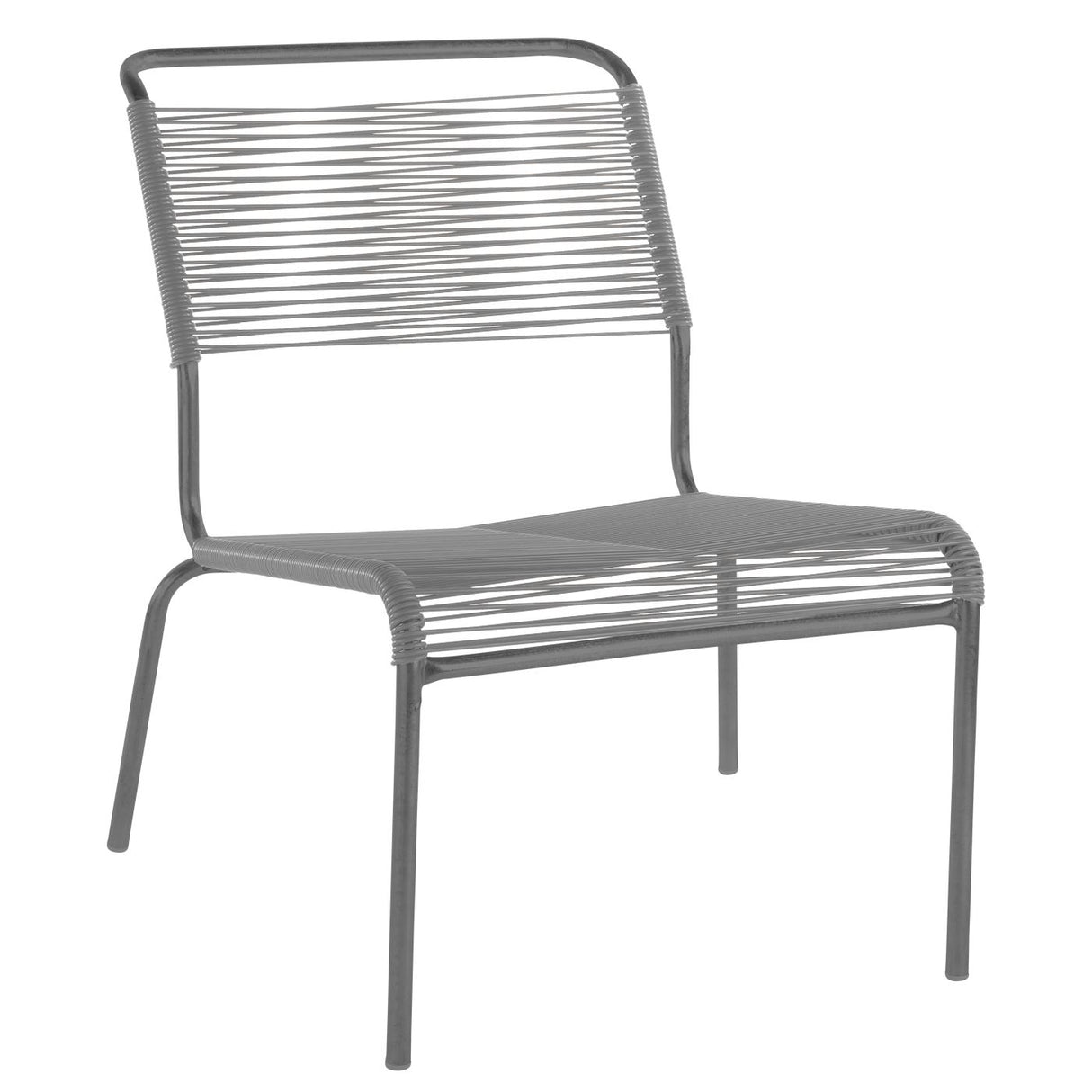 Schaffner Säntis Chaise basse Spaghetti Graphite 73 Gris Argent 78