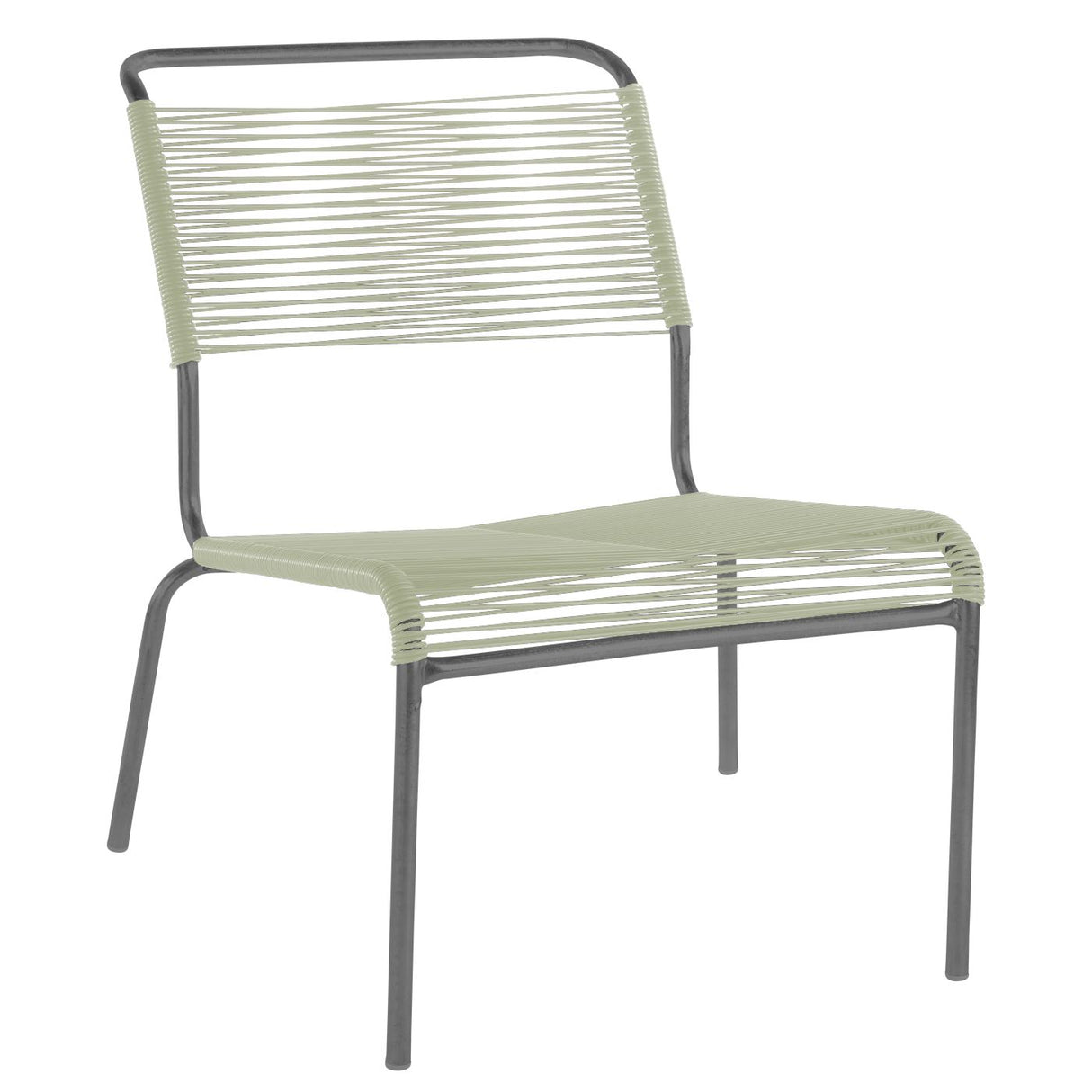 Schaffner Säntis Chaise basse Spaghetti Graphite 73 Vert pastel 64