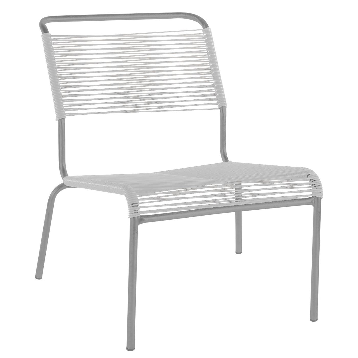 Schaffner Säntis Chaise basse Spaghetti Gris Argent 78 Blanc 90
