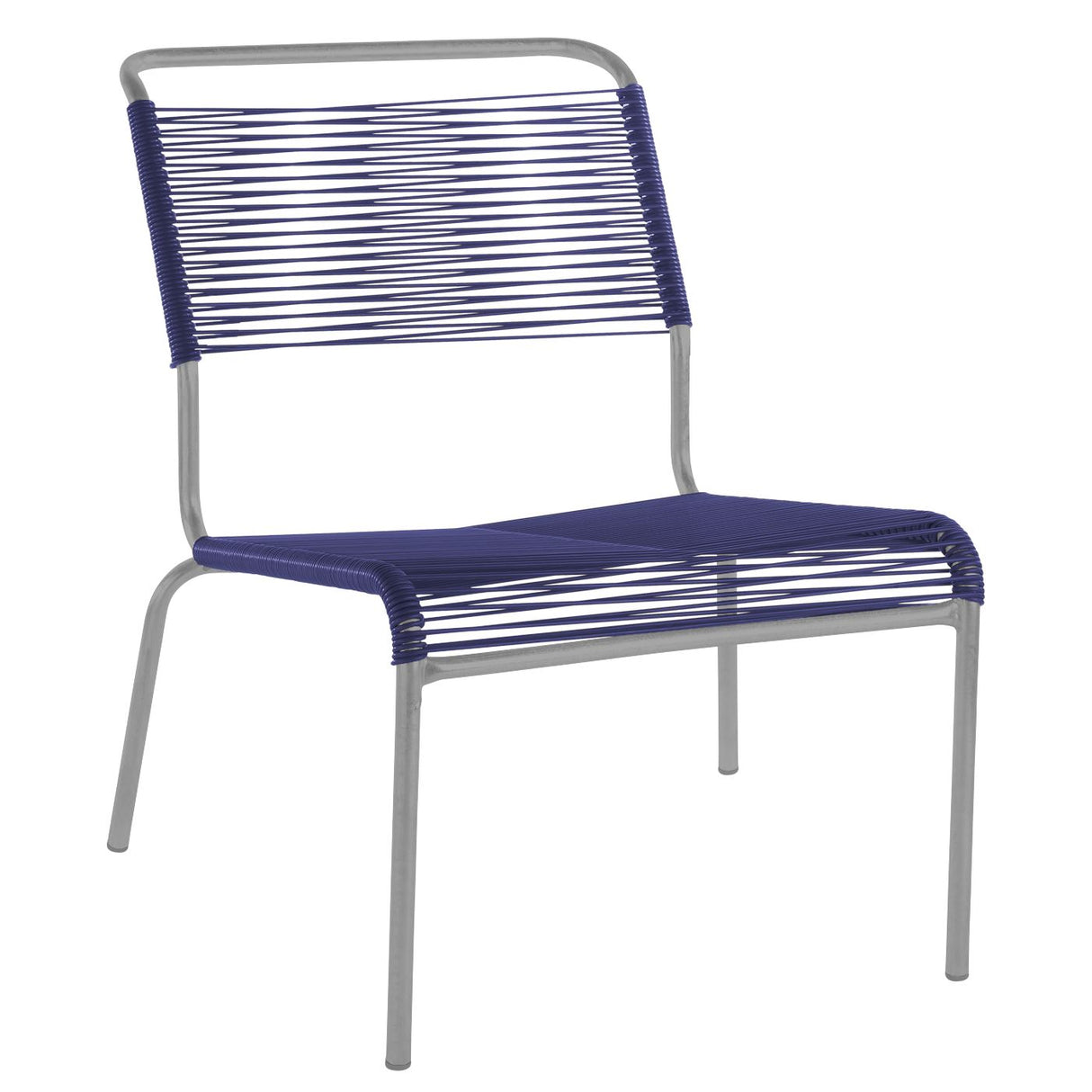 Schaffner Säntis Chaise basse Spaghetti Gris Argent 78 Bleu 53