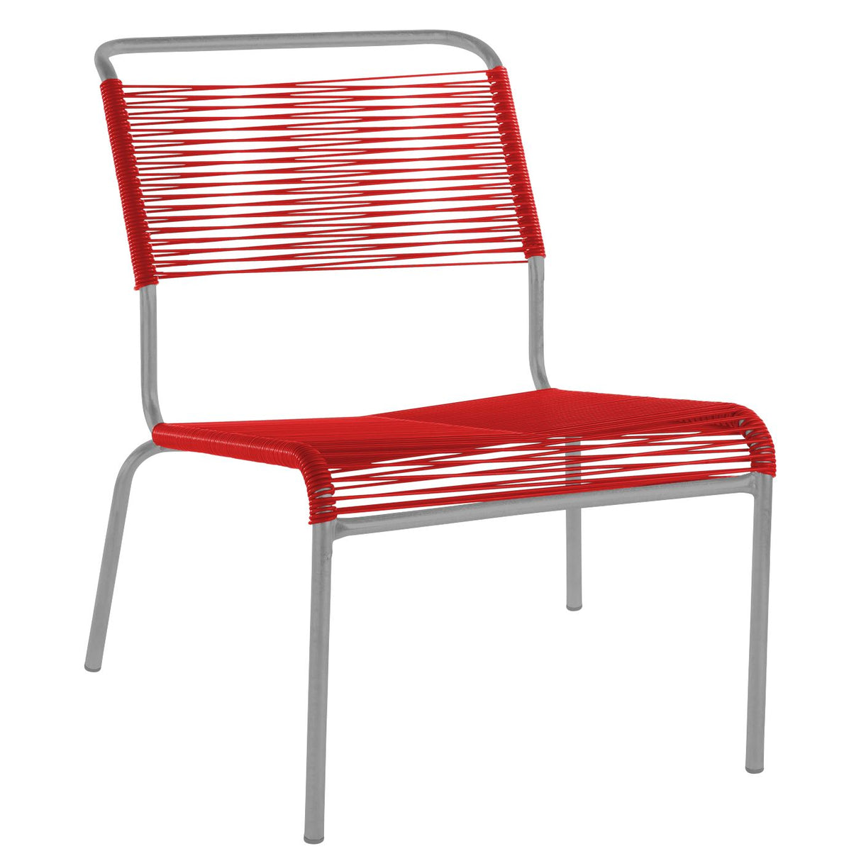 Schaffner Säntis Chaise basse Spaghetti Gris Argent 78 Rouge 30