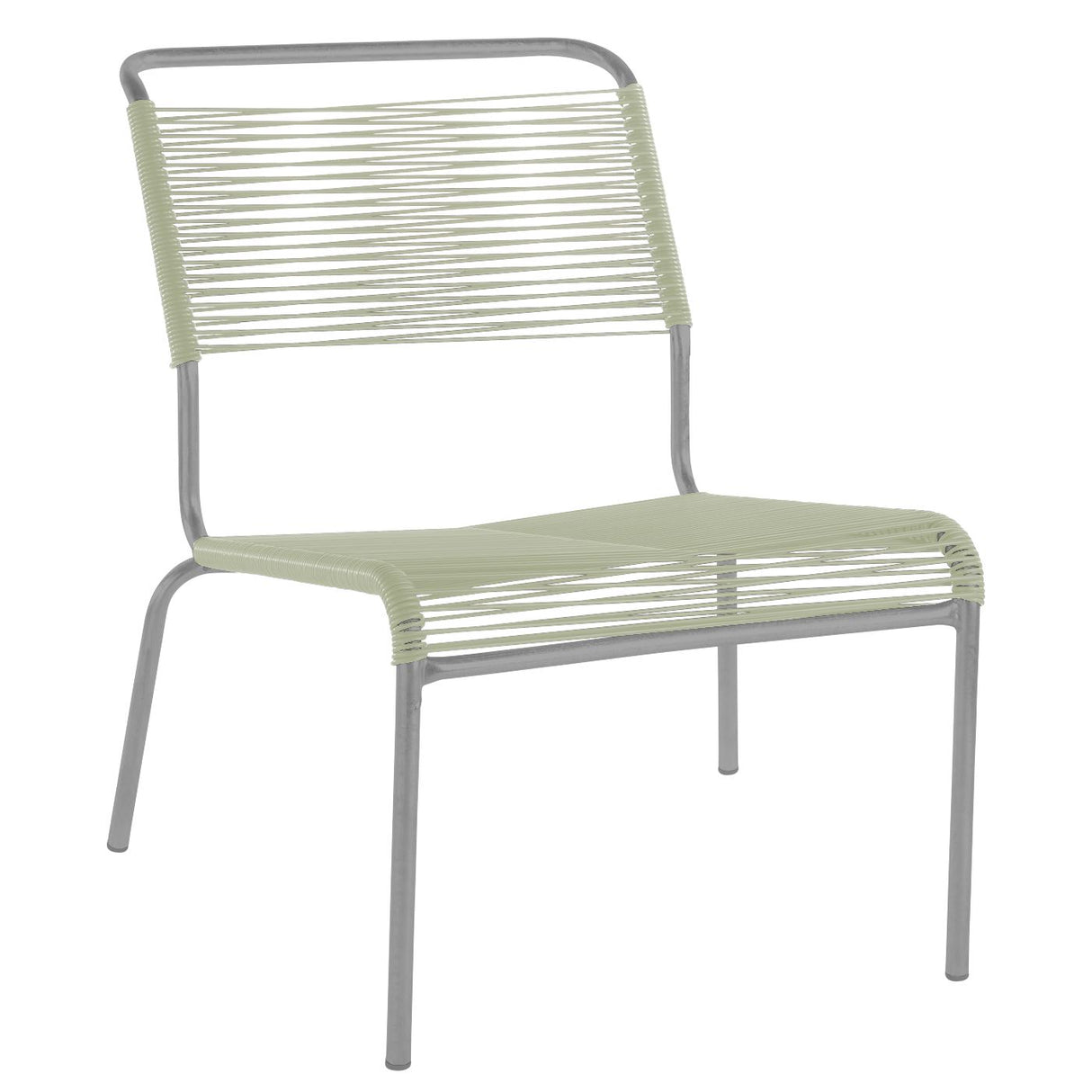 Schaffner Säntis Chaise basse Spaghetti Gris Argent 78 Vert pastel 64