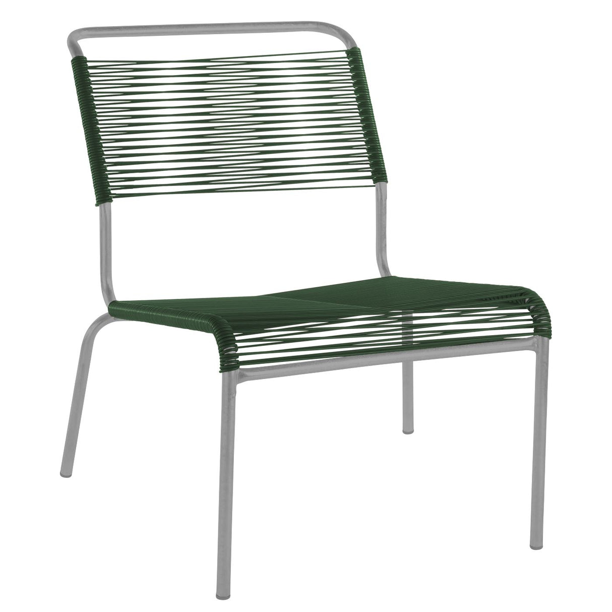 Schaffner Säntis Chaise basse Spaghetti Gris Argent 78 Vert Sapin 66