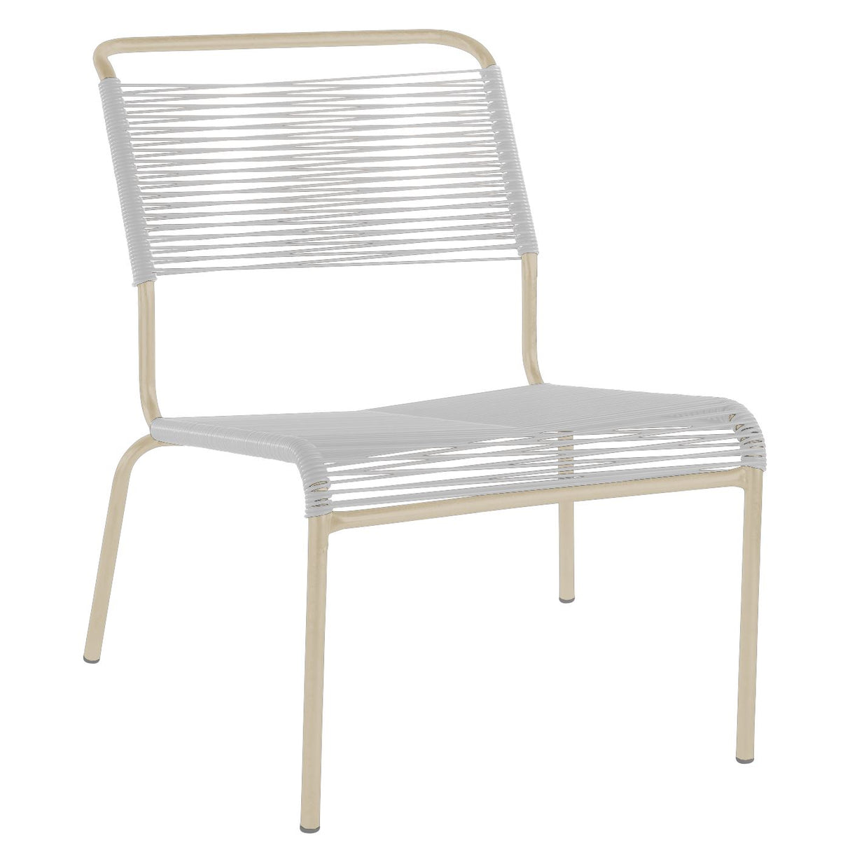 Schaffner Säntis Chaise basse Spaghetti Sable Pastel 15 Blanc 90