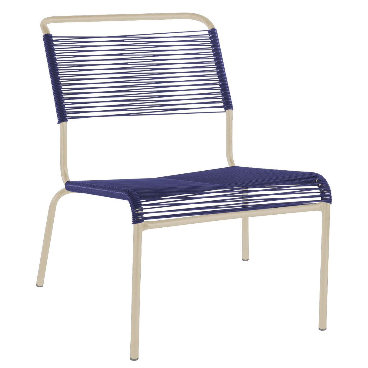 Schaffner Säntis Chaise basse Spaghetti Sable Pastel 15 Bleu 53