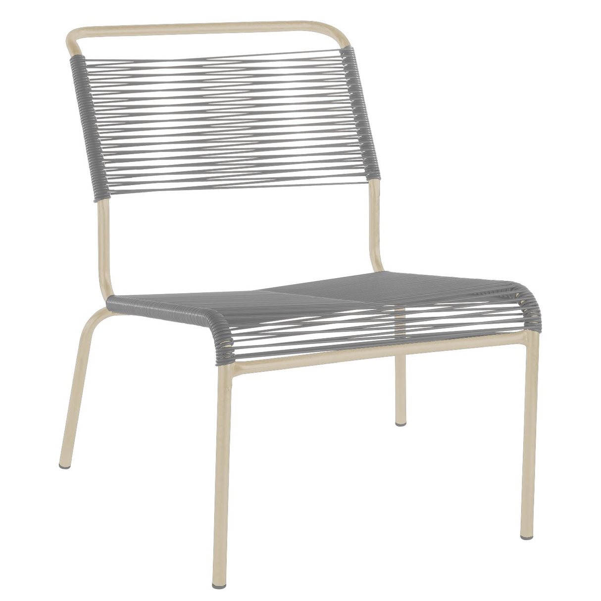 Schaffner Säntis Chaise basse Spaghetti Sable Pastel 15 Gris Argent 78