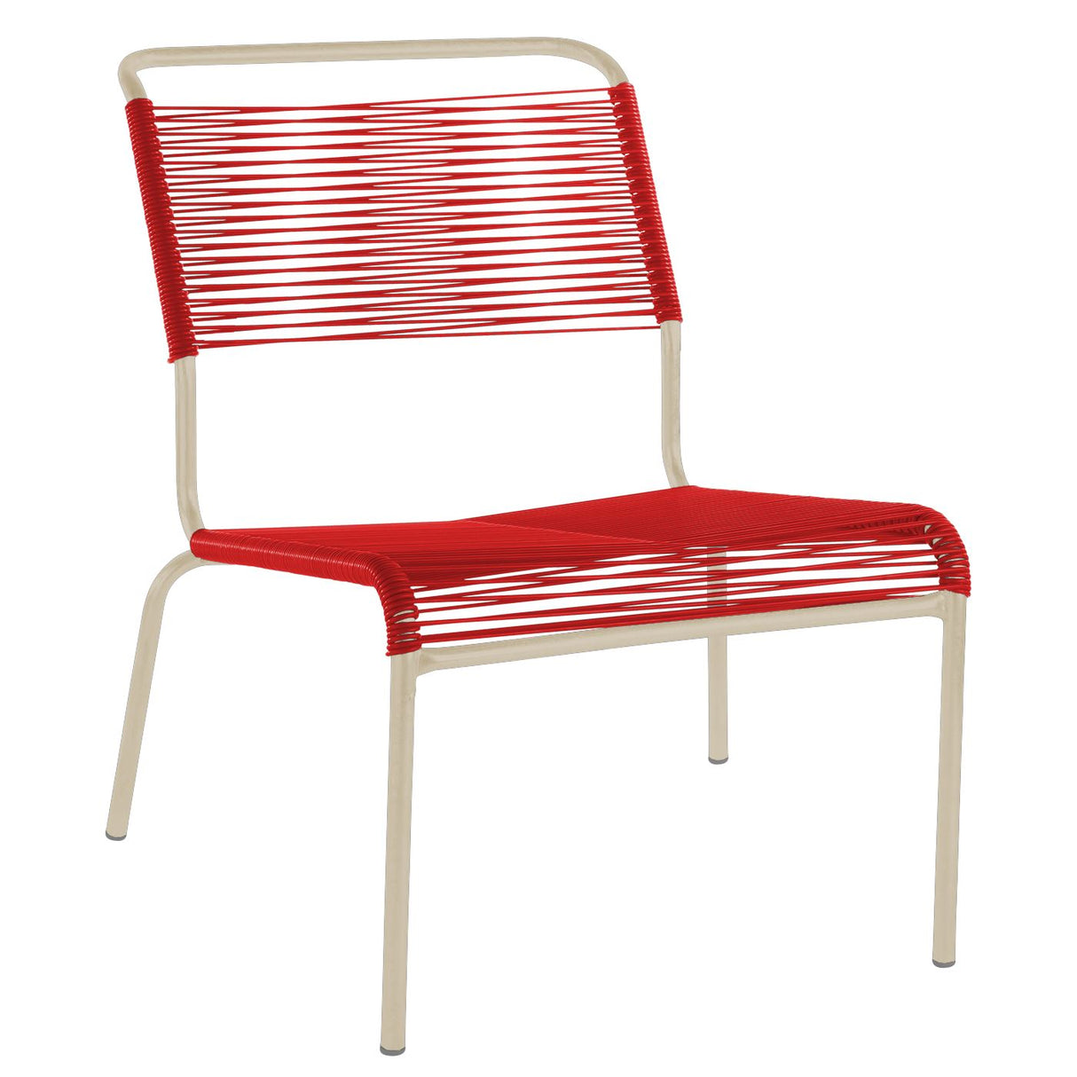 Schaffner Säntis Chaise basse Spaghetti Sable Pastel 15 Rouge 30